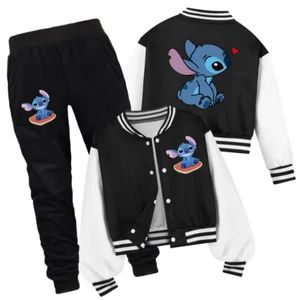 New Kids Lilo And Stitch Jacket Sweatshirt Tops Trousers Casual Baseball Jacket - Picture 1 of 16