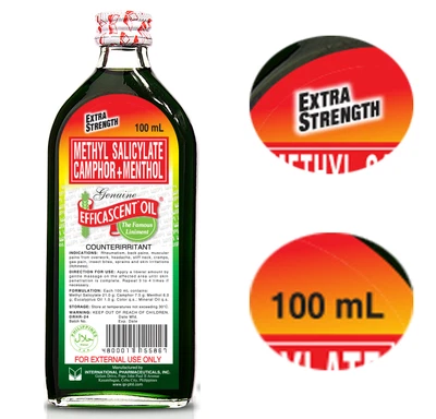 GENUINE EFFICASCENT OIL EXTRA STARKES 100ML WIRKUNGSVOLLES ÖL - erhitzt beim Einreiben auf die Haut zur Linderung von Schmerzen