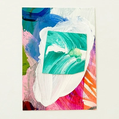 Serie 33 Nº 32 - Pintura abstracta collage original ACEO de Lesley Grainger Foto 1 de 4