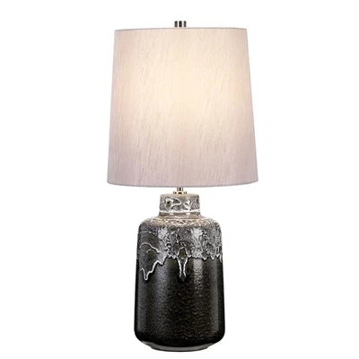 Lampada da Tavolo Ioan Argento Ceramica Ø30cm H65cm Soggiorno Camera Letto - Immagine 1 di 2