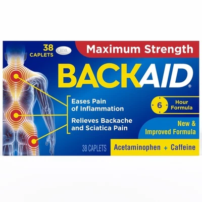 Backaid Maximum Strength Aspirin-Free Pain Relief from Backache, Sciatica and... - Image 1 of 4