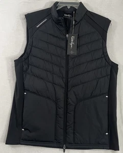 Walter Hagen Golf Puffer Vest Medium Black Quilted Full Zip Men’s P11 NWT $98 - Picture 1 of 6
