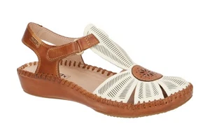 Pikolinos Zapatos P. VALLARTA Blanco Mujer Sandalia Sandalias 655-0575 nata-brandy - Imagen 1 de 8