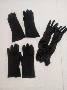 VTG Women's Gloves Lot Of 3 Pairs Cosplay Costume Theatre Dress-Up Black Read - Picture 1 of 8