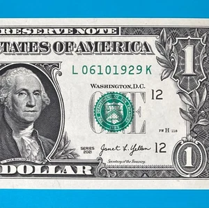 June 10, 1929 / 6 October 1929 (L 06101929 K) BIRTHDAY $1 One Dollar Bill *UNC* - Picture 1 of 4