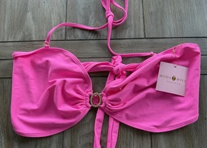 Moda Minx Damen-Bandeau-Schwimmenoberteil heiß fuchsia-pink verstellbar mit Schmucksteinen - 2XL - neu mit Etikett - Bild 1 von 7