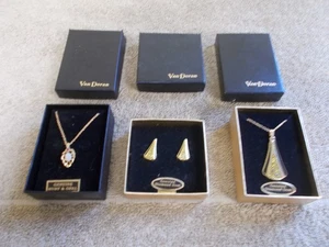 VINTAGE VAN DORAN SCHMUCK HALSKETTE & OHRRINGE MIT BOX KETTE MIT ANHÄNGER - Bild 1 von 19
