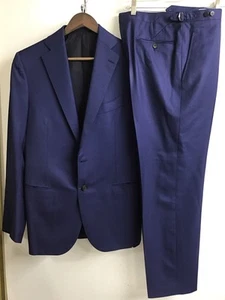 cesare attolini Suit 2pc Solid Royal Navy Super 150 Wool Single Breasted Size 39 - Picture 1 of 15