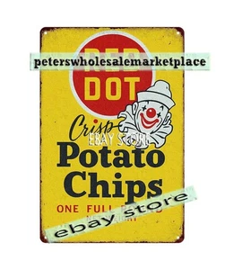 1950's Red Dot Potato Chip diner cafe rustic kitchen tin sign - Picture 1 of 4