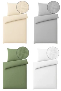 Musselin Bettwäsche 135x200 cm Unifarben weiche Baumwolle für Sommer und Winter - Bild 1 von 17