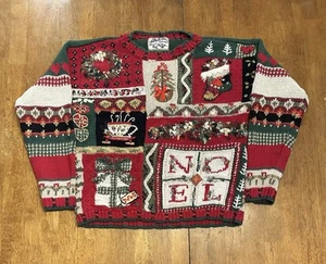 Suéter Vintage Años 90 Reliquia Coleccionables Grande Abuela Navidad Grueso Tejido - Imagen 1 de 8