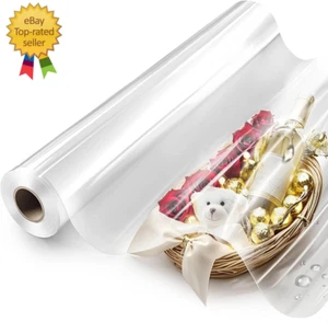 Perkhomy Folio Clear Cellophane Wrap Roll 32" X 100' Folded 3 Mil Thick Cellopha - Picture 1 of 12