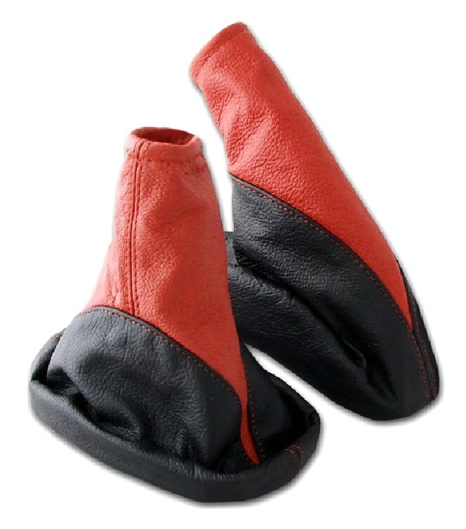 Cambios + Arranque Del Freno de Mano Opel Astra G 100% Auténtico Cuero Rojo - Imagen 1 de 1