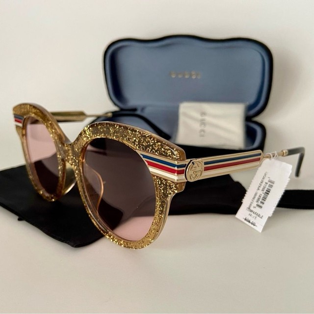 gucci gg0660s shiny black antique endura gold injection