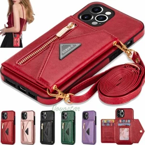 For iPhone 11 12 Pro Max XR SE2 6s 7 8 Wallet Card Slot Leather Back Case Cover - Picture 1 of 48