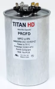 Titan HD PRCFD7010A Motor Dual Run Capacitor 70/10 MFD 440V - Picture 1 of 3