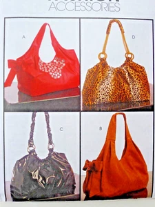 McCall's CRAFT SEWING PATTERN HOBO BAG SHOULDER BAG 4 STYLES M5719 Uncut - Picture 1 of 2