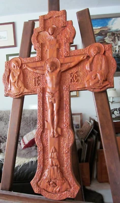 Jesús, Cristo en Cruz, Crucifijo, Madera, Grande 24" Foto 1 de 4