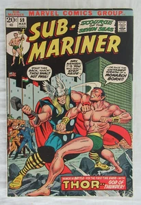 Sub-Mariner Scourge of the Seven Seas #59 Marvel Comics 1972 Namor Vs. Thor - Imagen 1 de 6