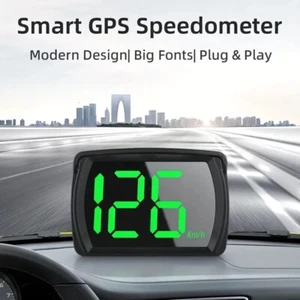 Universal Car Digital GPS Speedometer KM/h Head Up Display Overspeed Alarm Green - Picture 1 of 8