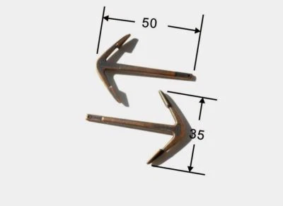 Набор из 2 миниатюрных якорей для лодки - Изображение 1 из 2