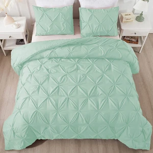 Scala 600 GSM Solid Down Alternative 3 Piece Pinch Pleated Comforter Set - Picture 1 of 109