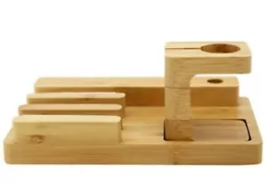 Ptuna Bamboo 4-Port Apple Watch & Smartphone Charging Stand - Picture 1 of 4