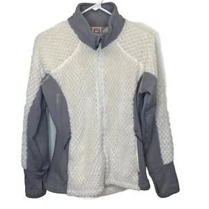 Avalanche Outdoor Supply Women's Fleece Size Med Full Zip Gray/white Honeycomb - Picture 1 of 11