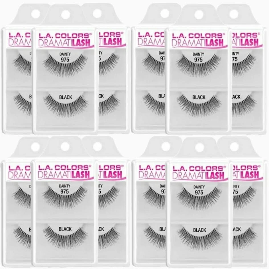 L.A.Colors DramatiLASH, Dainty #975, False Black Eyelashes, 12 PACK - Image 1 of 1