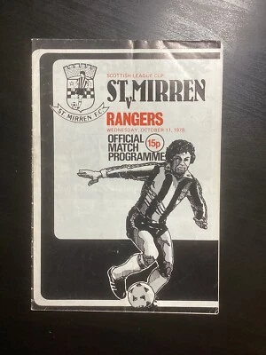 1978-79 St Mirren v Rangers Scottish League Cup 3rd Round Programme - Image 1 of 2