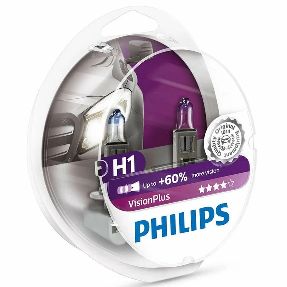 Philips Vision Plus H1 (448) Bombilla Faro 12258VPS2 Paquete Doble Foto 1 de 1
