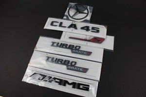 Juego de insignias CLA45S AMG negro brillante para Mercedes Benz 2017 a 2024 C117 W117 - Imagen 1 de 2