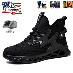 Indestructible Safety Work Shoes Steel Toe Breathable Work Boots Mens' Sneakers - Picture 1 of 7
