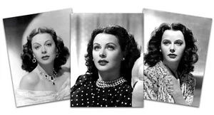 Retrato HEDY LAMARR (Juego de 3) Vintage Blanco/Negro Celebridad 11x8,5" Estampado - Imagen 1 de 4