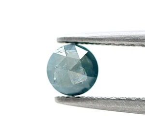 Loose Real Natural Diamond 0.35ct Grayish Blue Sparkling Round Rose Cut For Gift - Picture 1 of 13