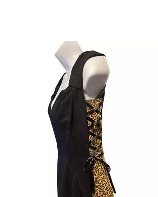 Vestido Bettie Page by Tatyana Negro Leopardo Rockabilly Retro Pinup De Colección Pequeño Foto 1 de 4