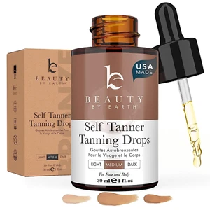 Self Tanning Drops - USA Made with Natural & Organic Ingredients, Medium Face Ta - Picture 1 of 12