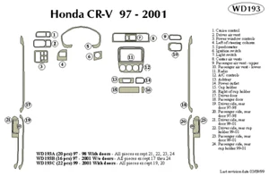 HONDA CR-V 1997 1998 1999 2000 2001 DASH TRIM KIT b - Picture 1 of 1