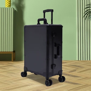 Professional large make-up case hairdressing suitcase lockable aluminium multi case with 4 wheels - Picture 1 of 12