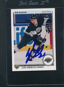1990/91 Upper Deck #433 Bob Kudelski Kings Signed Auto *D3322