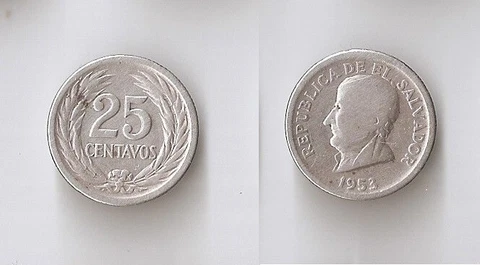 El Salvador 25 centavos 1953 Jose Matias Delgado Cover