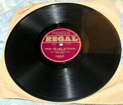 Regal Vintage Antique 10" Record The Temple Quartette With Organ G20545 (A 9070) - Image 1 of 2