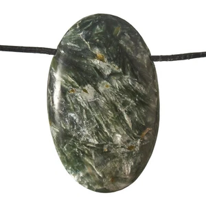 Serafinit Edelstein-Anhänger gebohrt / Serphonite F1086 - Picture 1 of 1