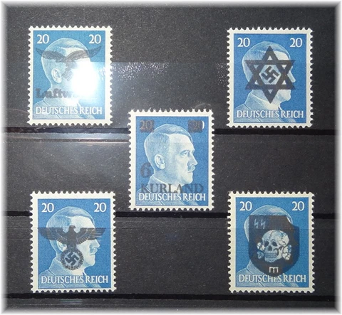 #SK54 Germany 3rd Reich VERY RARE 5x different Overprints Adolf Hitler 791 MNH** Cover