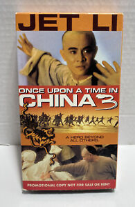 Once Upon a Time in China 3 VHS Tape Promo Copy Jet Li Fighting Movie