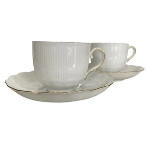 Kaiser Porzellan Romantica weiß Teetasse Untertasse Set West Germany überbacken EUC - Bild 1 von 17