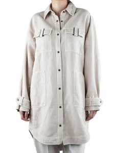 NEW BRUNELLO CUCINELLI WOMAN COTTON SILK SHIRT SIZE 4 US 40 EU S DCMX5 - Picture 1 of 7