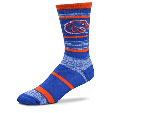 Adult For Bare Feet Boise State Broncos RMC Stripe Crew Socks Size: L (10-13) Cover