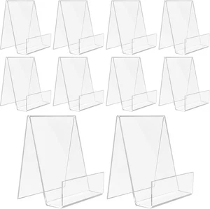 Espositore per libri in acrilico cavalletto trasparente con porta tablet Ledge per immagini, CD - Foto 1 di 12