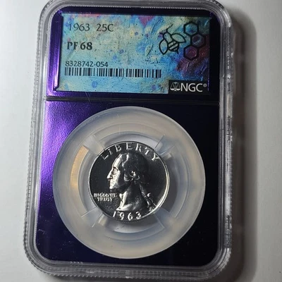 1963 WASHINGTON QUARTER 25C PF68 NGC 8328742-054 - Image 1 of 4